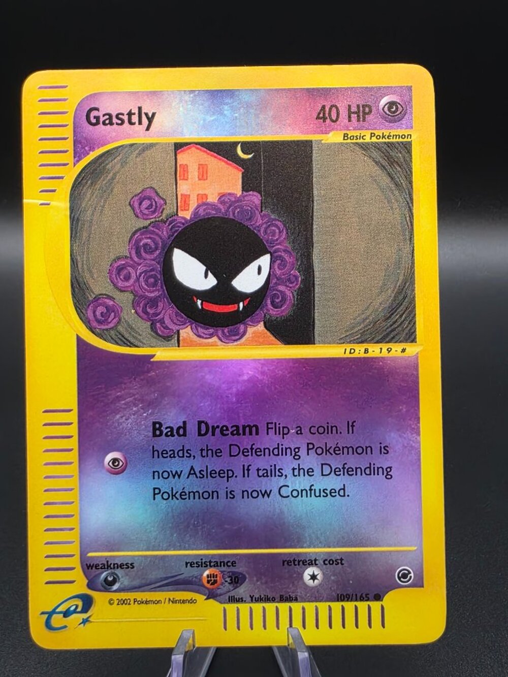 Pokemon Gastly 109/165 Reverse Holo Common Expedition Damaged